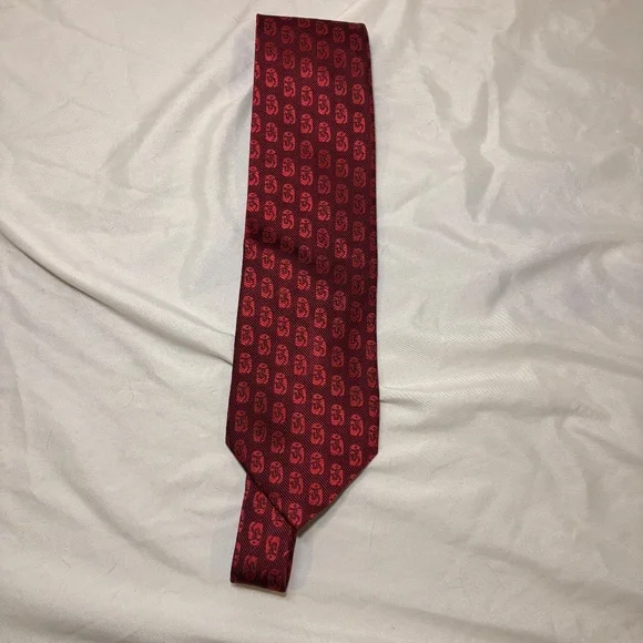 RARE Beijing 2008 Olympic Neck Tie Limited Edition Beijing Logo Silk Red